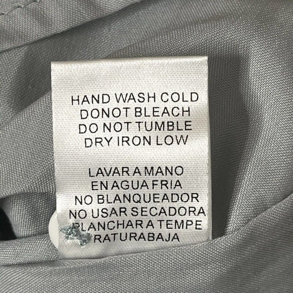 Moodie Slate Blue Dress S Cotton Poplin Half Button Ruffled Pockets Lined - Picture 8 of 9